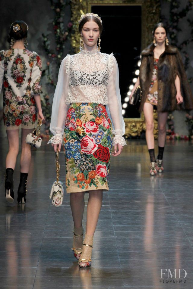 Elena Bartels featured in  the Dolce & Gabbana fashion show for Autumn/Winter 2012