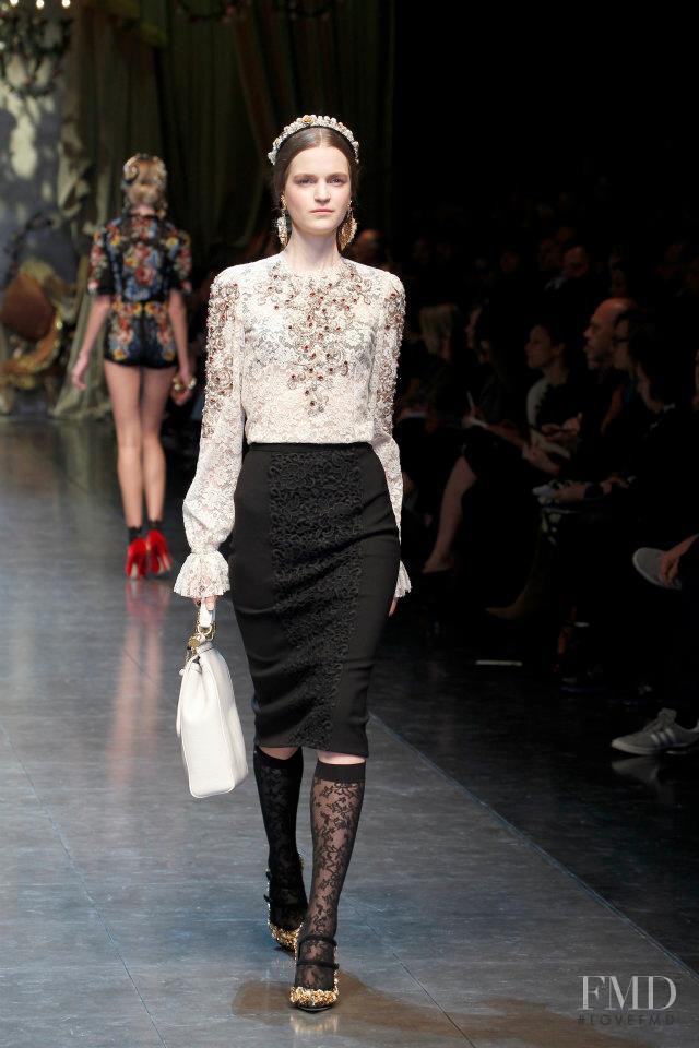 Magdalena Langrova featured in  the Dolce & Gabbana fashion show for Autumn/Winter 2012