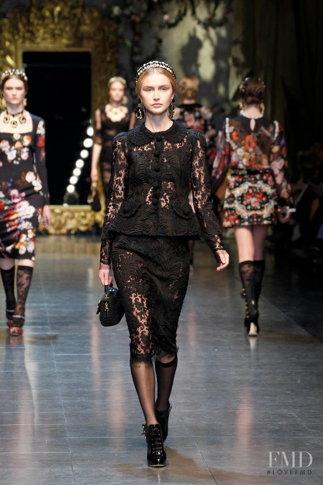 Svieta Nemkova featured in  the Dolce & Gabbana fashion show for Autumn/Winter 2012