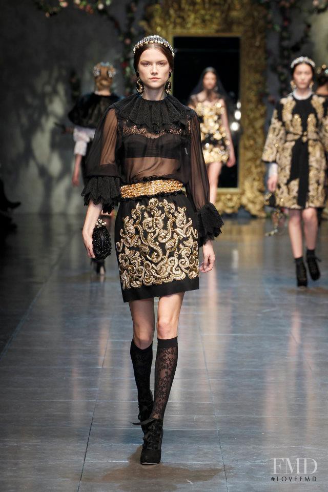 Kasia Struss featured in  the Dolce & Gabbana fashion show for Autumn/Winter 2012