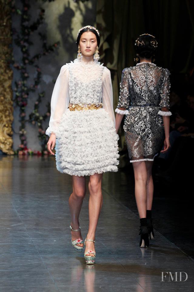 Lina Zhang featured in  the Dolce & Gabbana fashion show for Autumn/Winter 2012