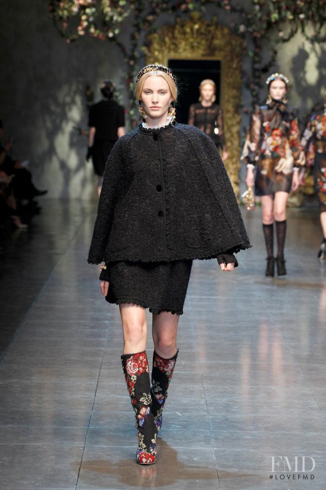 Emily Baker featured in  the Dolce & Gabbana fashion show for Autumn/Winter 2012