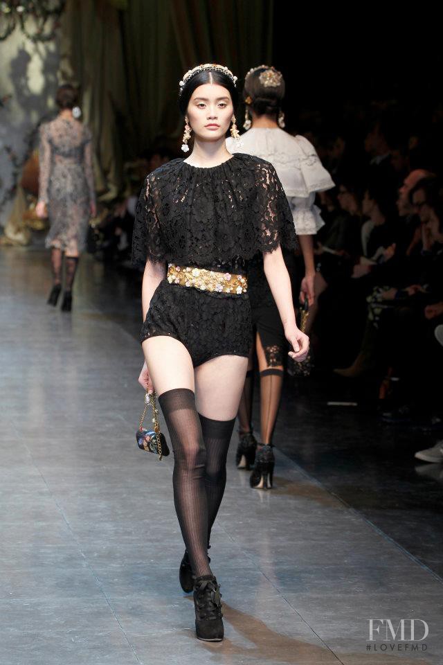 Ming Xi featured in  the Dolce & Gabbana fashion show for Autumn/Winter 2012