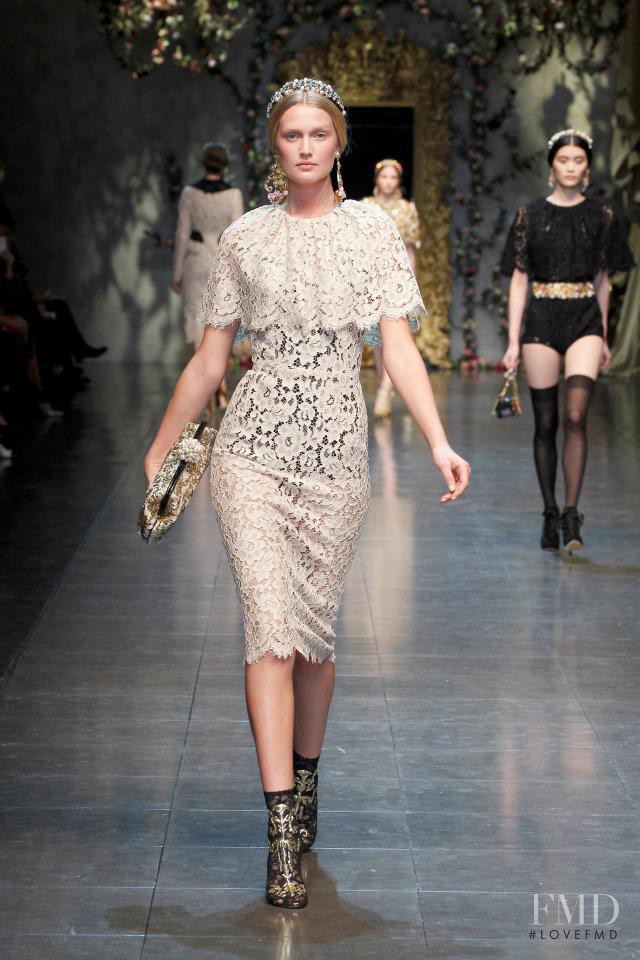 Toni Garrn featured in  the Dolce & Gabbana fashion show for Autumn/Winter 2012