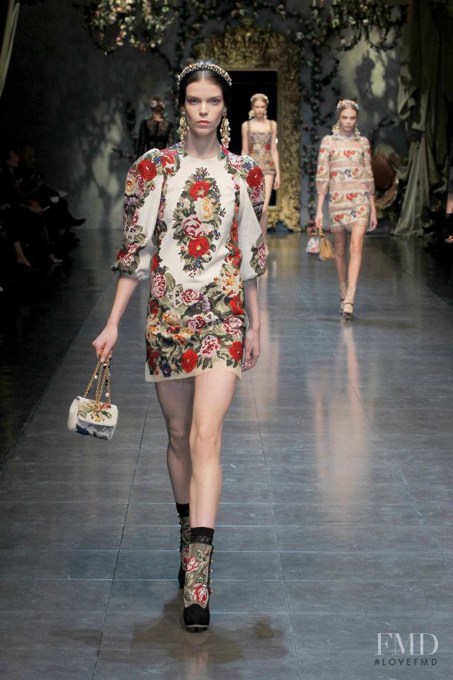 Meghan Collison featured in  the Dolce & Gabbana fashion show for Autumn/Winter 2012