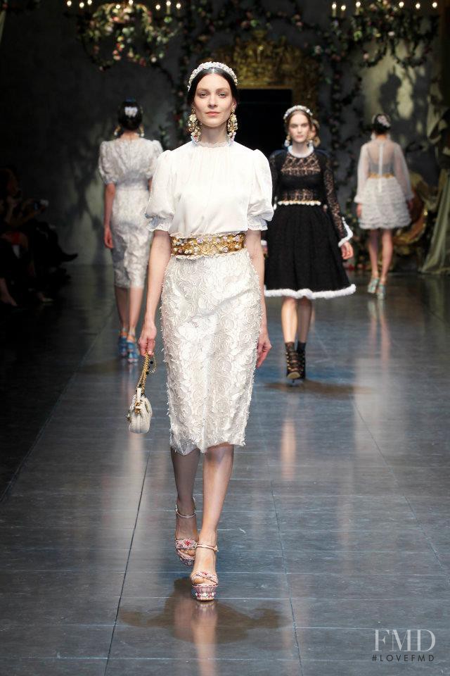 Kati Nescher featured in  the Dolce & Gabbana fashion show for Autumn/Winter 2012