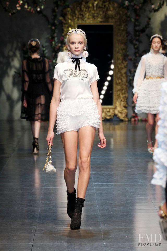 Ginta Lapina featured in  the Dolce & Gabbana fashion show for Autumn/Winter 2012