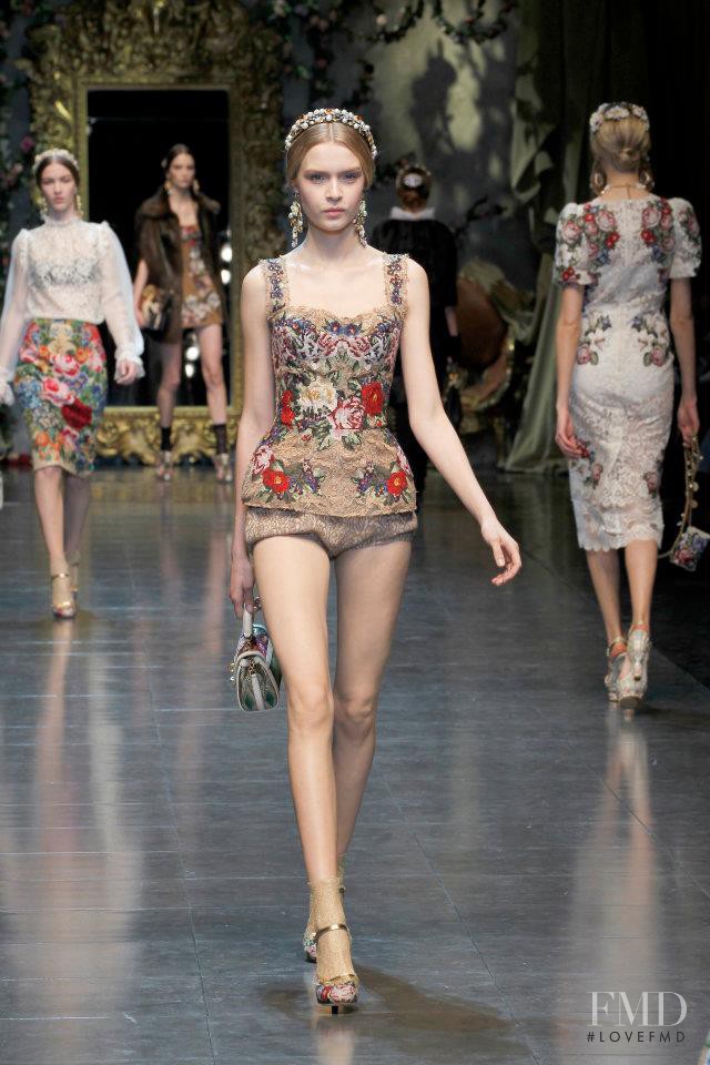 Josephine Skriver featured in  the Dolce & Gabbana fashion show for Autumn/Winter 2012