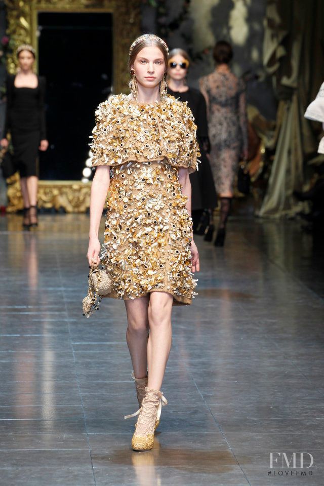 Anna Piirainen featured in  the Dolce & Gabbana fashion show for Autumn/Winter 2012