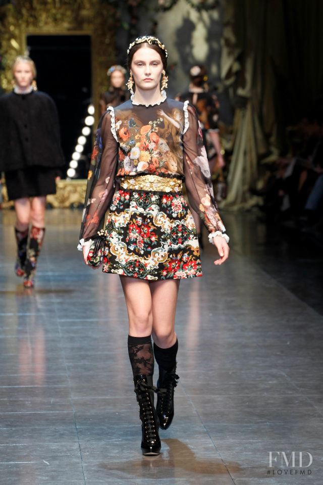Charlotte Wiggins featured in  the Dolce & Gabbana fashion show for Autumn/Winter 2012