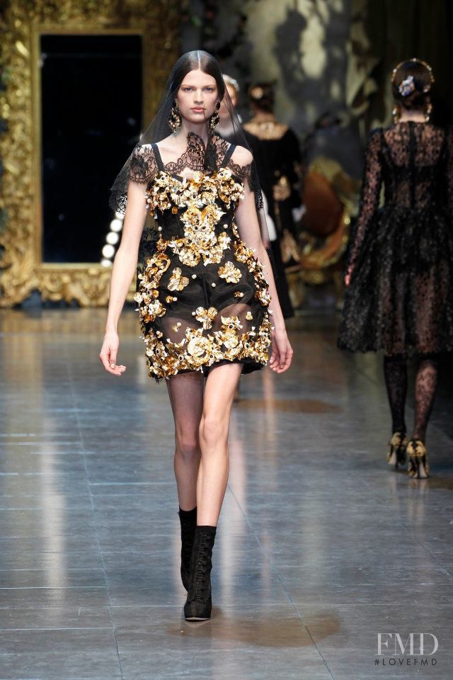 Bette Franke featured in  the Dolce & Gabbana fashion show for Autumn/Winter 2012