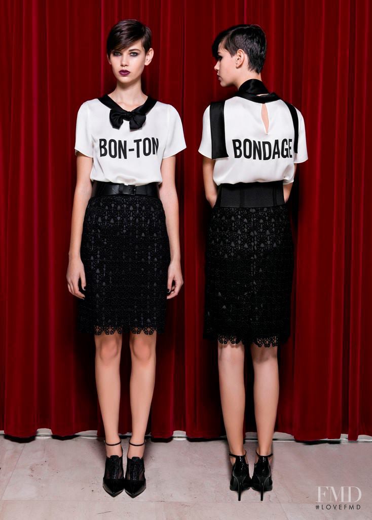 Amra Cerkezovic featured in  the Boutique Moschino fashion show for Pre-Fall 2013