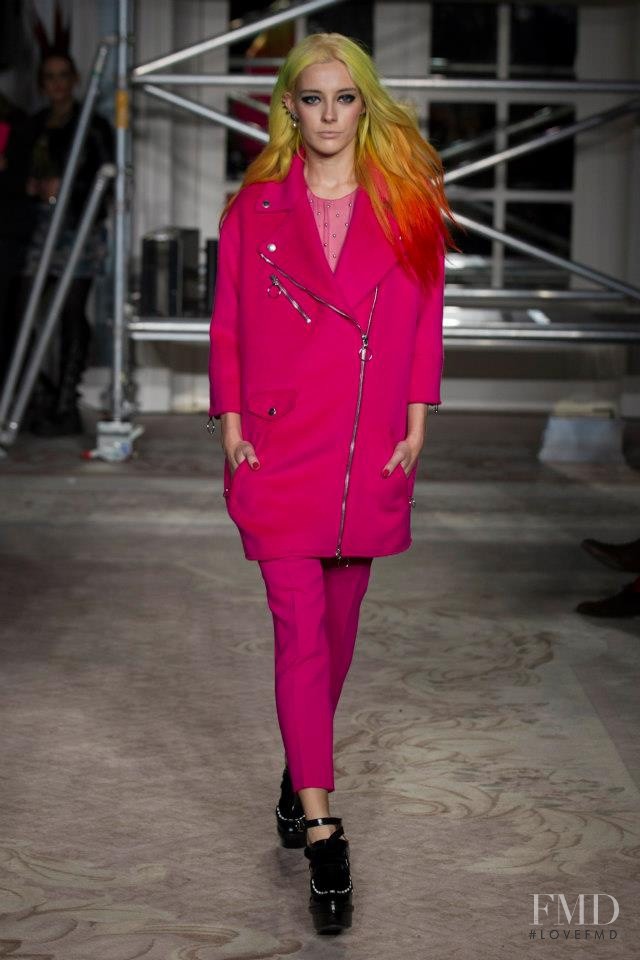 Chloe Norgaard featured in  the Boutique Moschino fashion show for Autumn/Winter 2013