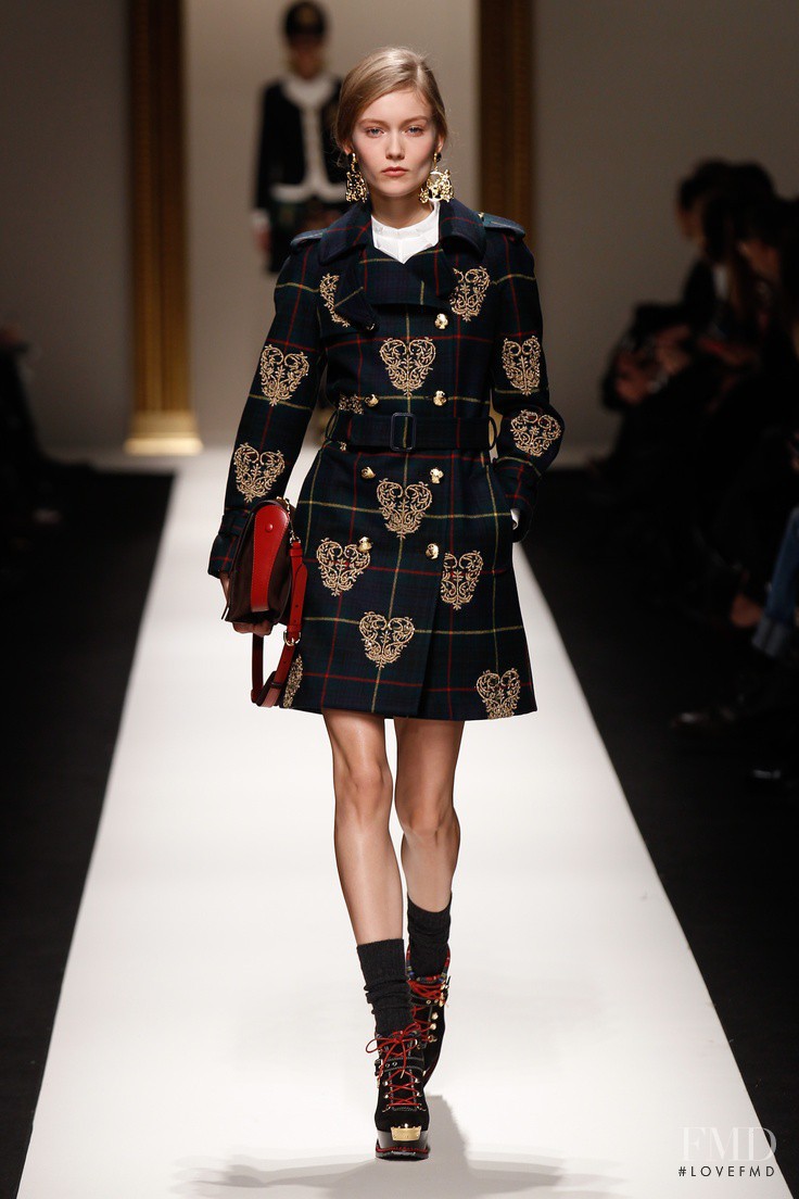 Katerina Ryabinkina featured in  the Moschino fashion show for Autumn/Winter 2013