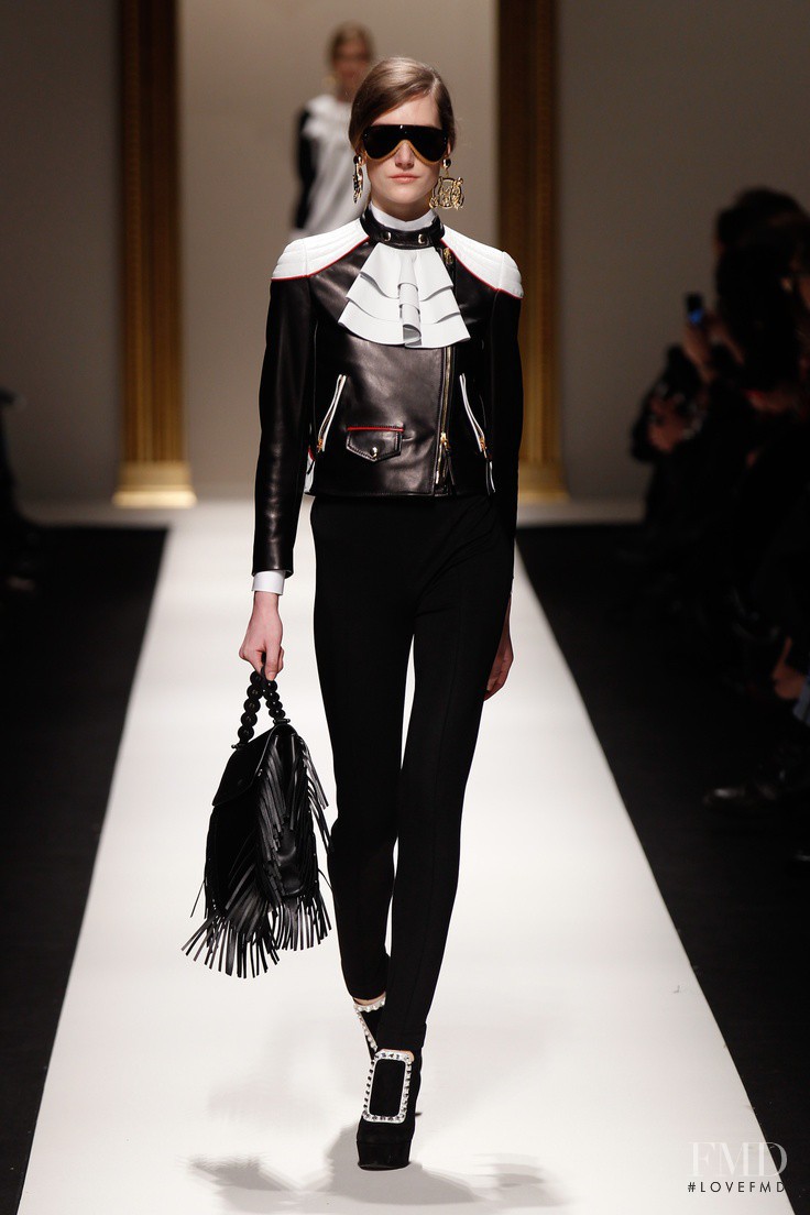 Joséphine Le Tutour featured in  the Moschino fashion show for Autumn/Winter 2013