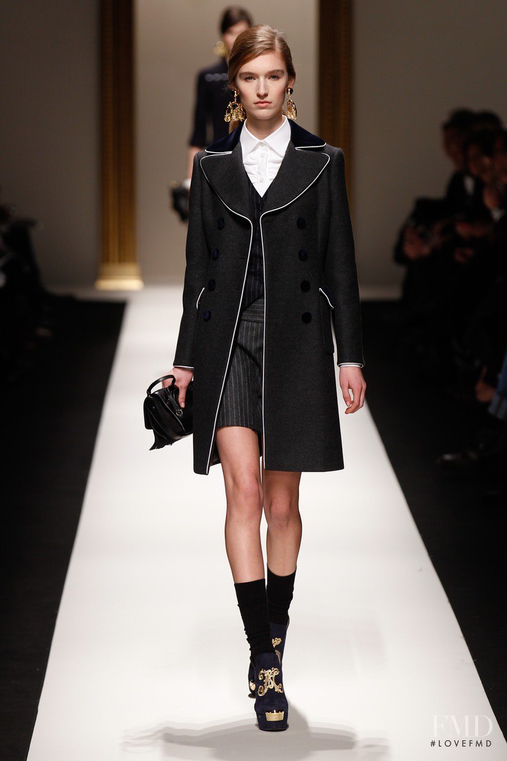 Manuela Frey featured in  the Moschino fashion show for Autumn/Winter 2013