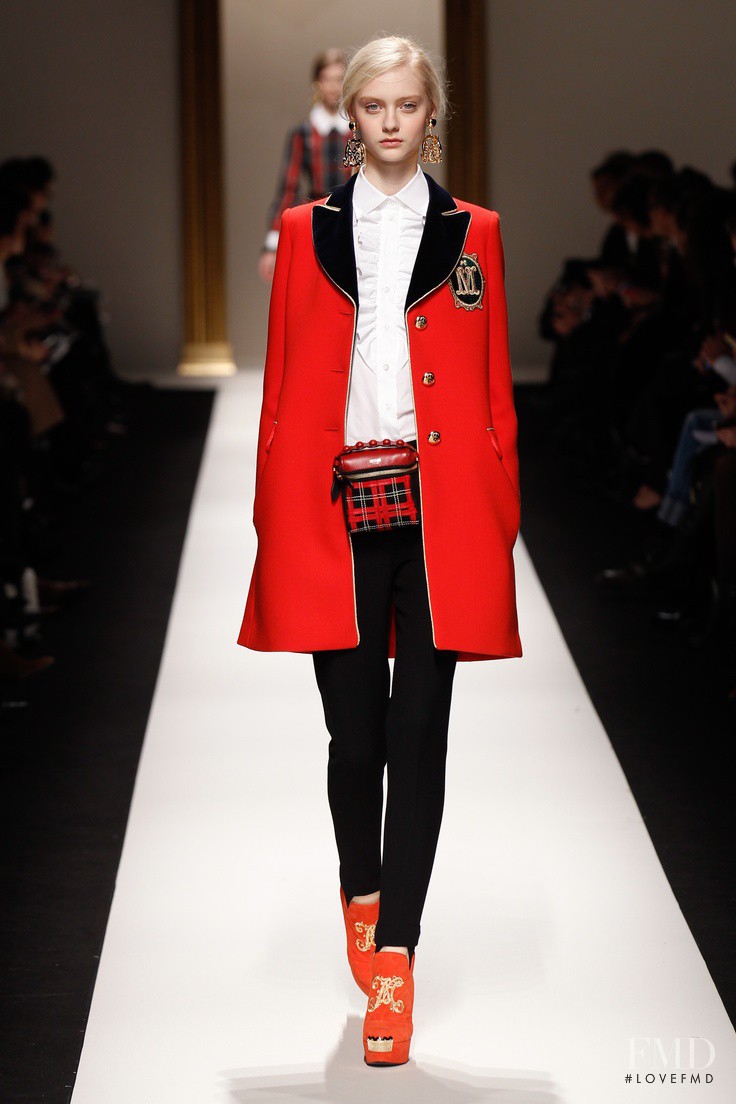 Nastya Kusakina featured in  the Moschino fashion show for Autumn/Winter 2013