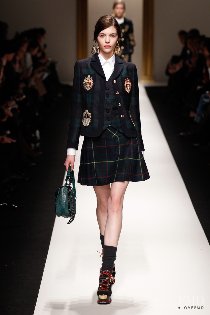 Kate Bogucharskaia featured in  the Moschino fashion show for Autumn/Winter 2013