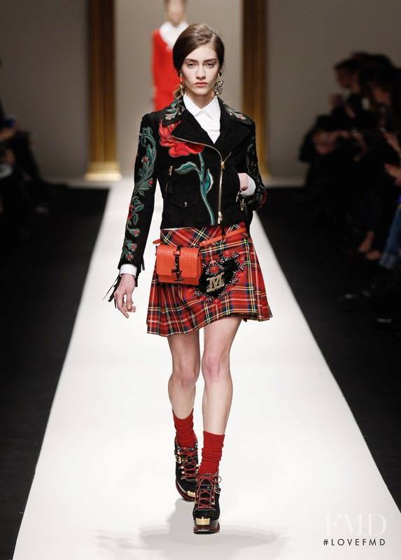 Marine Deleeuw featured in  the Moschino fashion show for Autumn/Winter 2013