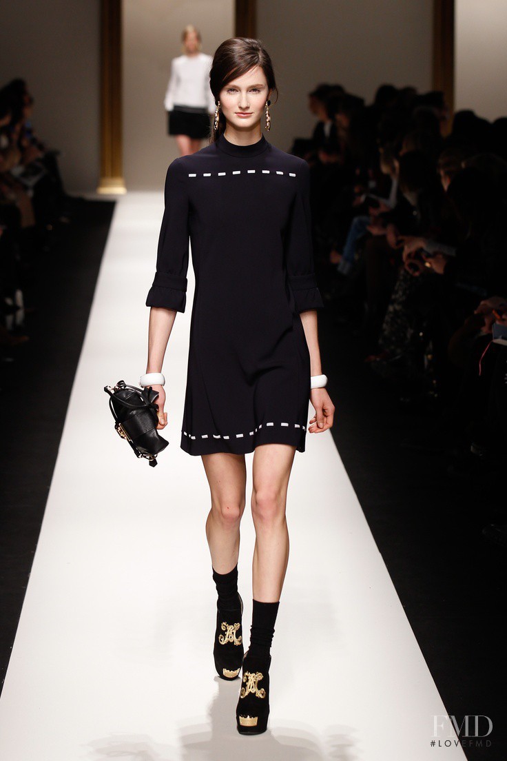 Mackenzie Drazan featured in  the Moschino fashion show for Autumn/Winter 2013