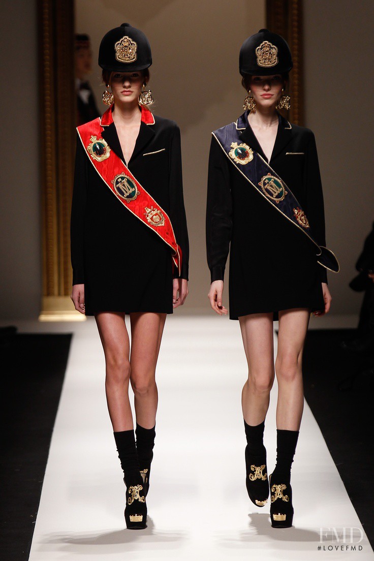 Maartje Verhoef featured in  the Moschino fashion show for Autumn/Winter 2013