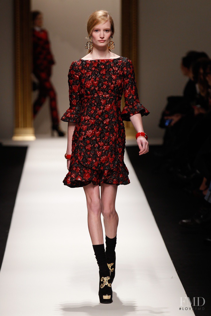 Maud Welzen featured in  the Moschino fashion show for Autumn/Winter 2013