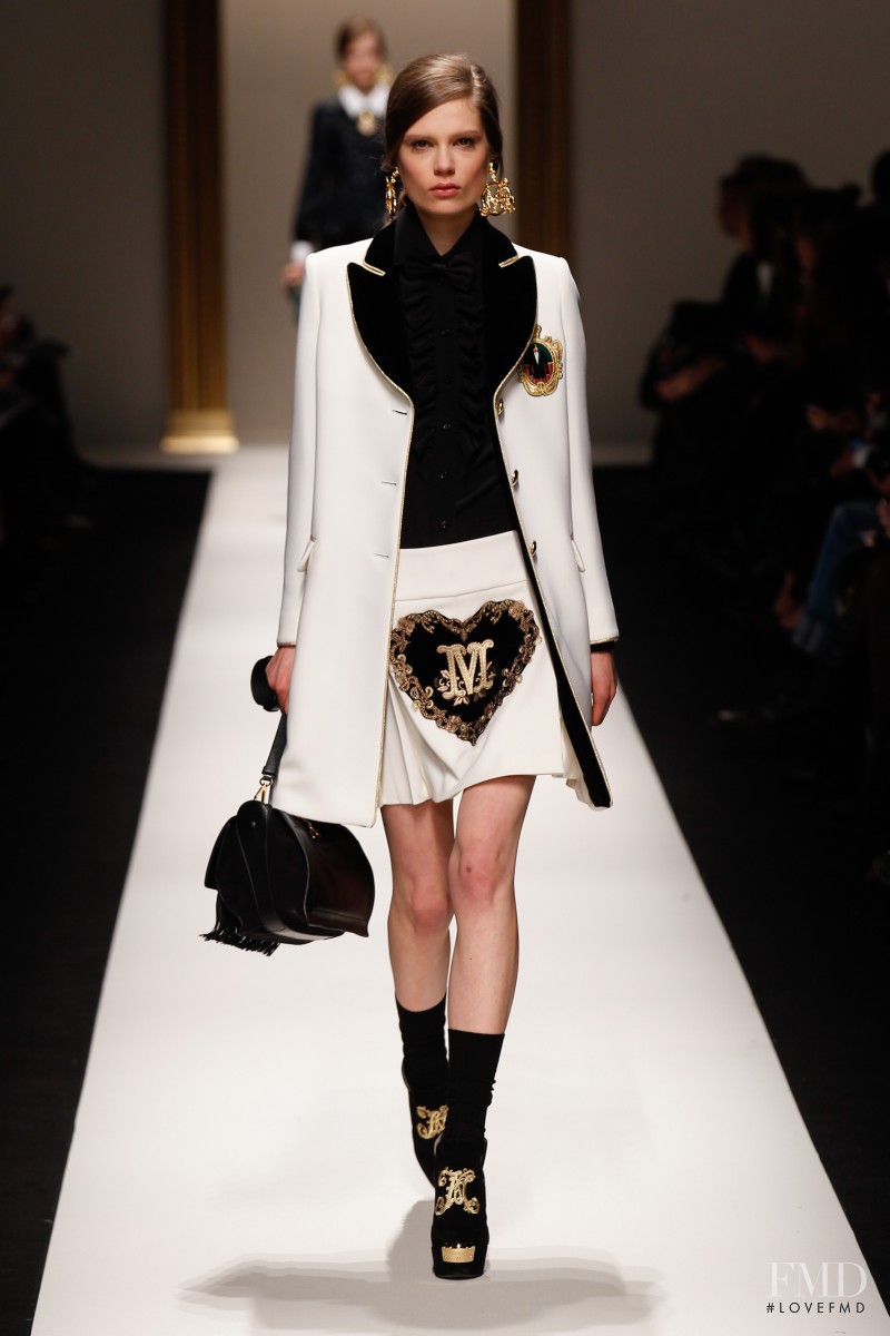 Caroline Brasch Nielsen featured in  the Moschino fashion show for Autumn/Winter 2013