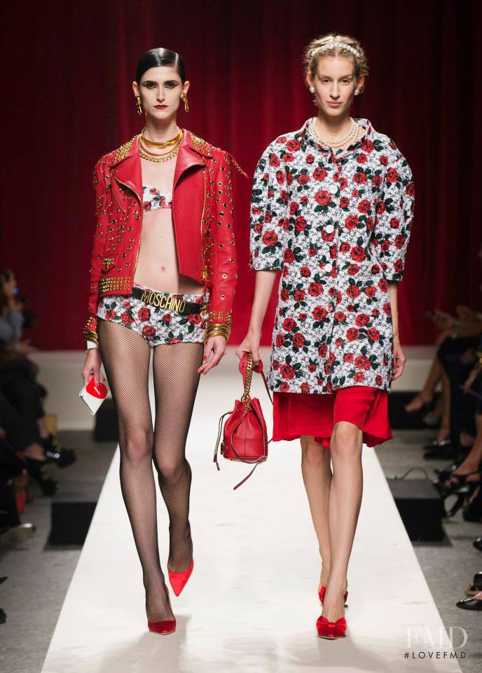 Daiane Conterato featured in  the Moschino fashion show for Spring/Summer 2014