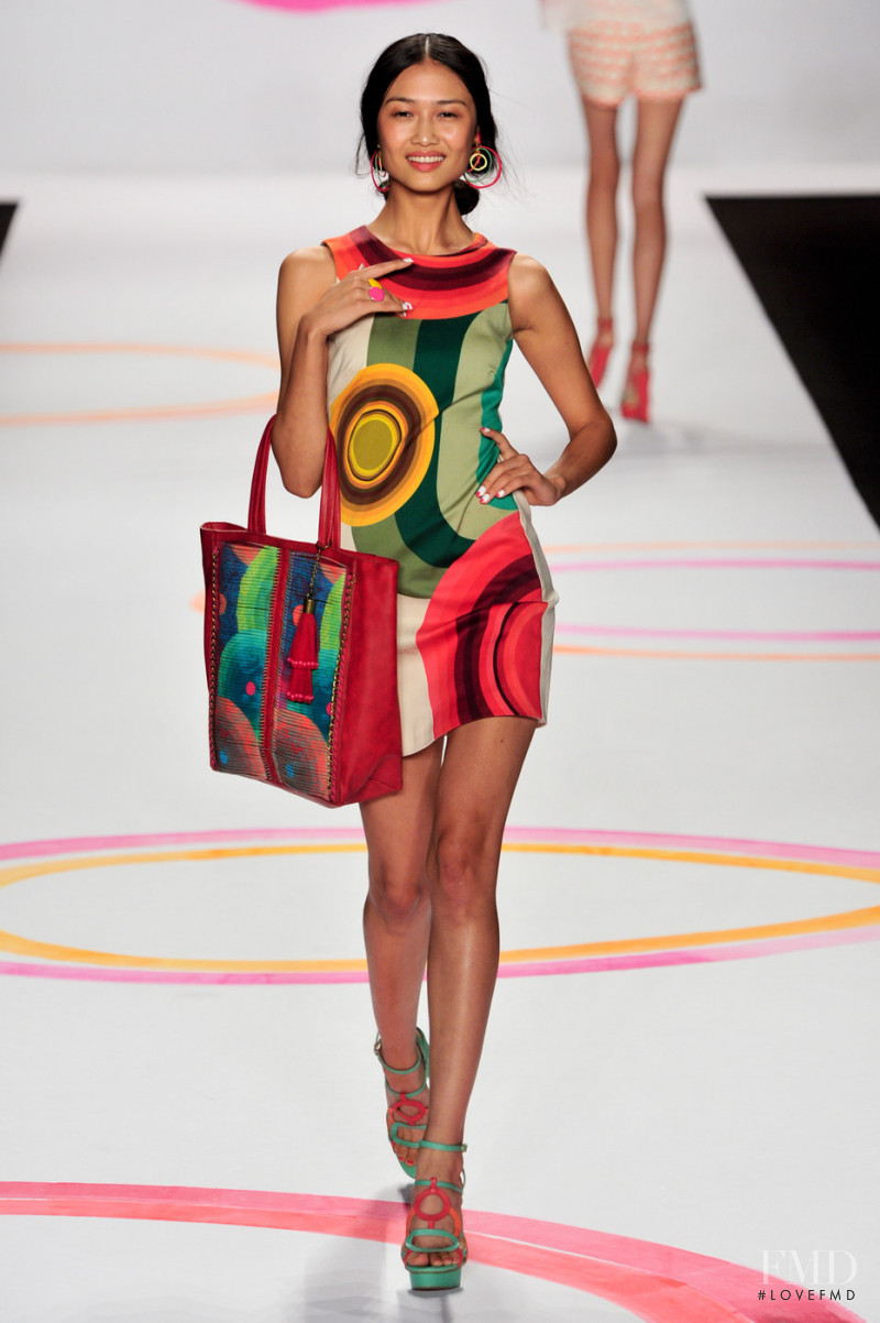 Yulia Saparniiazova featured in  the Desigual fashion show for Spring/Summer 2014