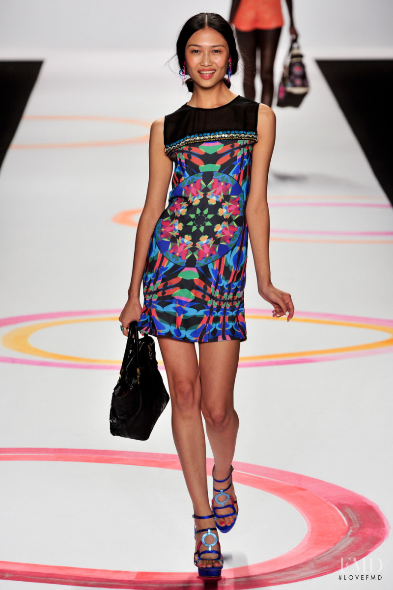 Yulia Saparniiazova featured in  the Desigual fashion show for Spring/Summer 2014