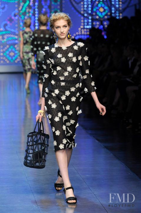 Simona Andrejic featured in  the Dolce & Gabbana fashion show for Spring/Summer 2012