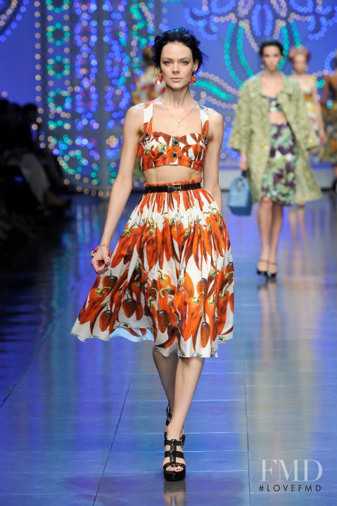 Kinga Rajzak featured in  the Dolce & Gabbana fashion show for Spring/Summer 2012