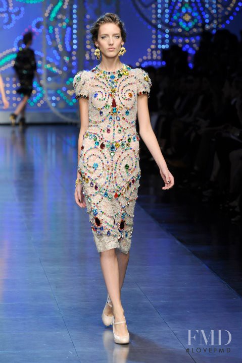 Iris Egbers featured in  the Dolce & Gabbana fashion show for Spring/Summer 2012