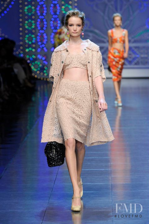 Maud Welzen featured in  the Dolce & Gabbana fashion show for Spring/Summer 2012