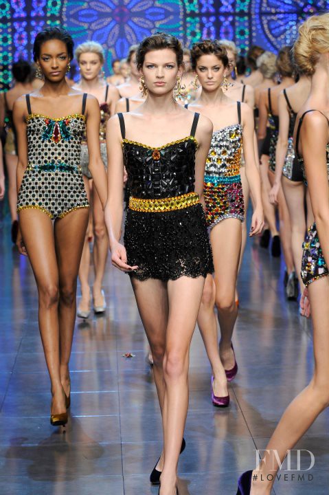 Bette Franke featured in  the Dolce & Gabbana fashion show for Spring/Summer 2012