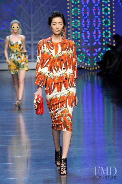 Liu Wen featured in  the Dolce & Gabbana fashion show for Spring/Summer 2012