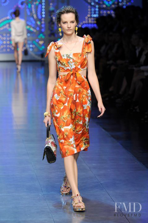 Sara Blomqvist featured in  the Dolce & Gabbana fashion show for Spring/Summer 2012