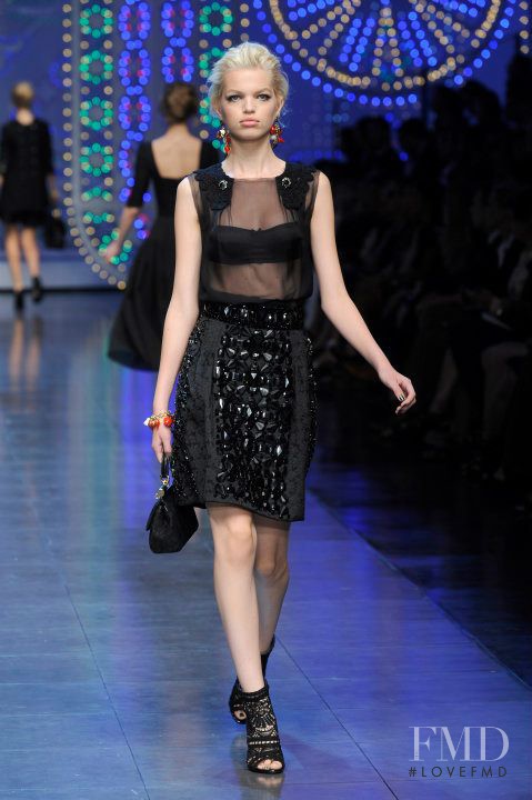 Daphne Groeneveld featured in  the Dolce & Gabbana fashion show for Spring/Summer 2012