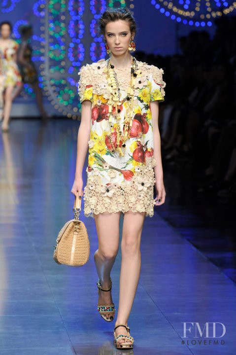 Denija Sarkanbikse featured in  the Dolce & Gabbana fashion show for Spring/Summer 2012