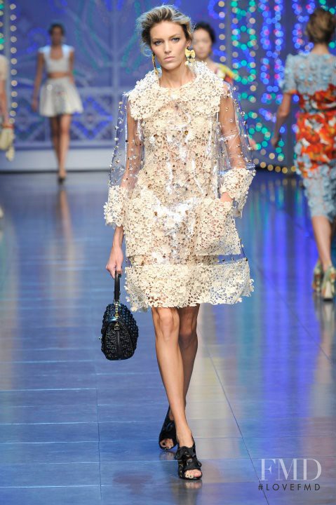 Anja Rubik featured in  the Dolce & Gabbana fashion show for Spring/Summer 2012