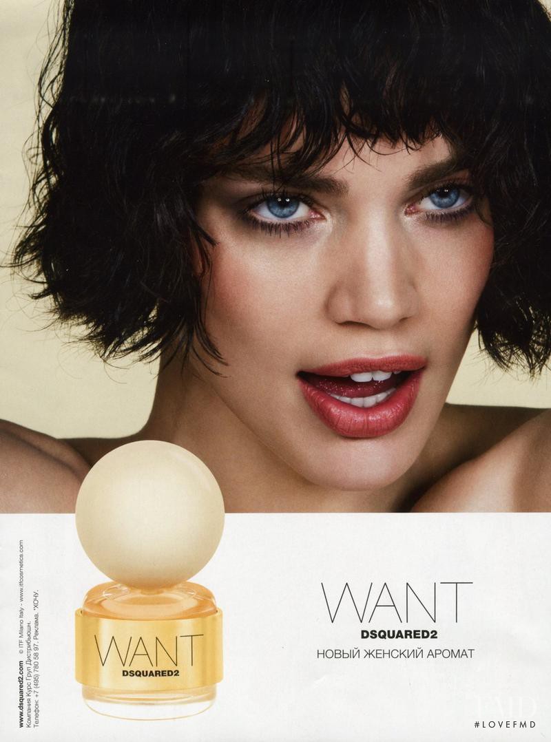 Rianne ten Haken featured in  the DSquared2 "WANT" Fragrance  advertisement for Autumn/Winter 2015