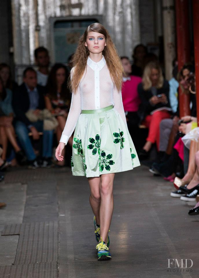 Kate Kosushkina featured in  the Boutique Moschino fashion show for Spring/Summer 2013