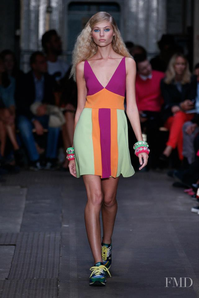 Vika Falileeva featured in  the Boutique Moschino fashion show for Spring/Summer 2013