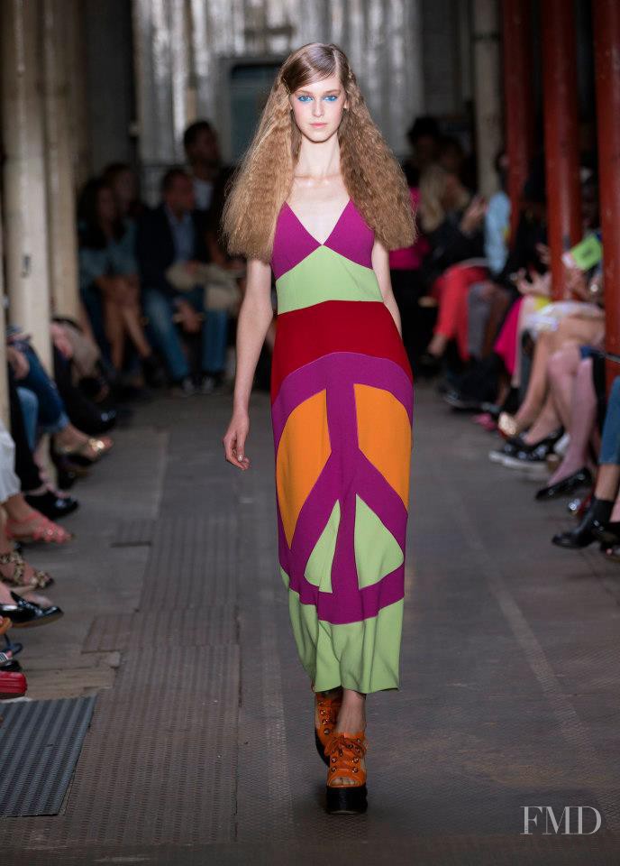 Jemma Baines featured in  the Boutique Moschino fashion show for Spring/Summer 2013