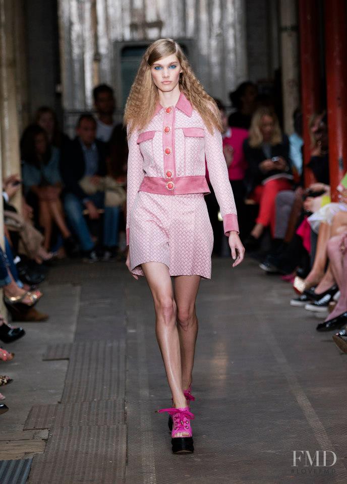 Irina Nikolaeva featured in  the Boutique Moschino fashion show for Spring/Summer 2013