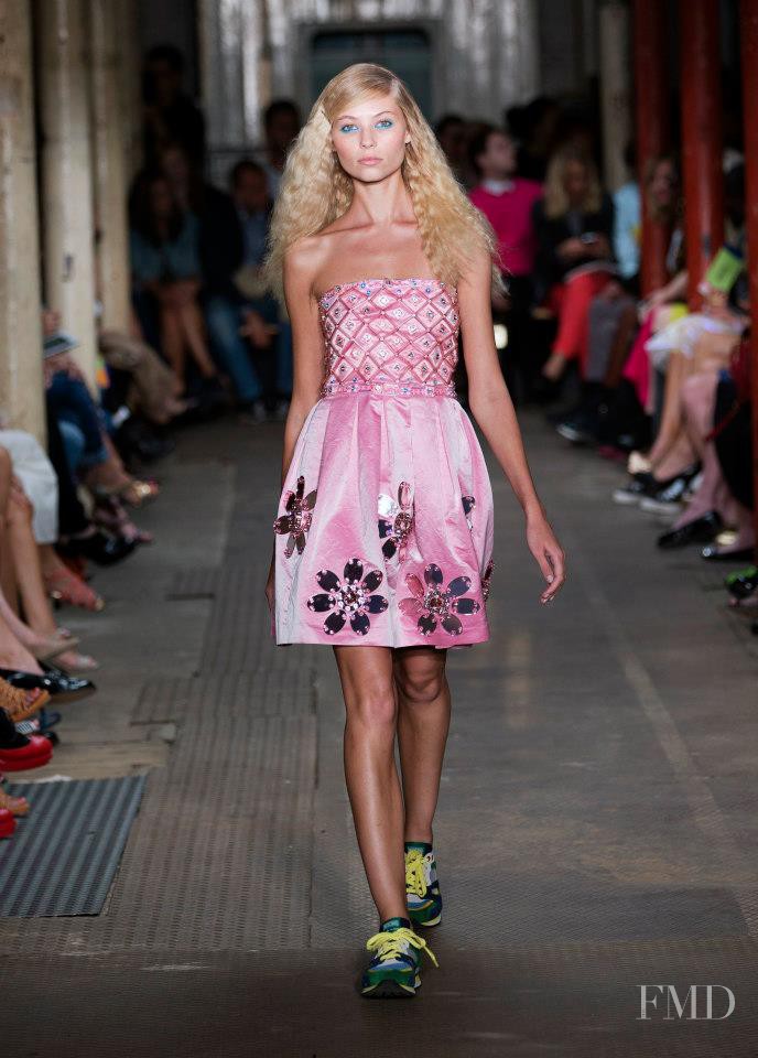 Vika Falileeva featured in  the Boutique Moschino fashion show for Spring/Summer 2013