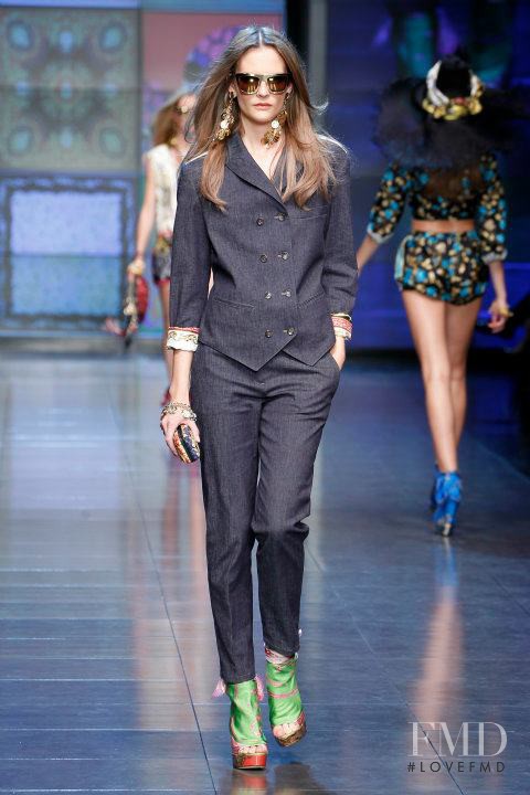 Sara Blomqvist featured in  the D&G fashion show for Spring/Summer 2012