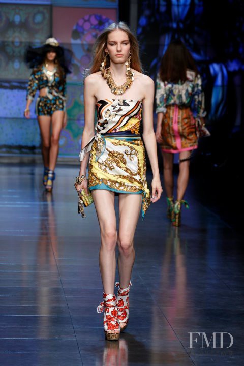 Marique Schimmel featured in  the D&G fashion show for Spring/Summer 2012