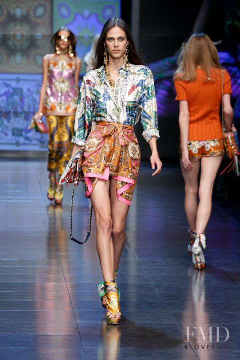 Aymeline Valade featured in  the D&G fashion show for Spring/Summer 2012