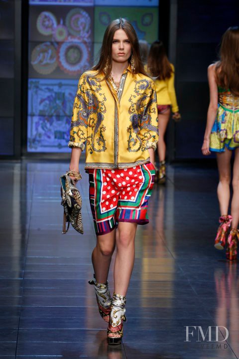 Caroline Brasch Nielsen featured in  the D&G fashion show for Spring/Summer 2012